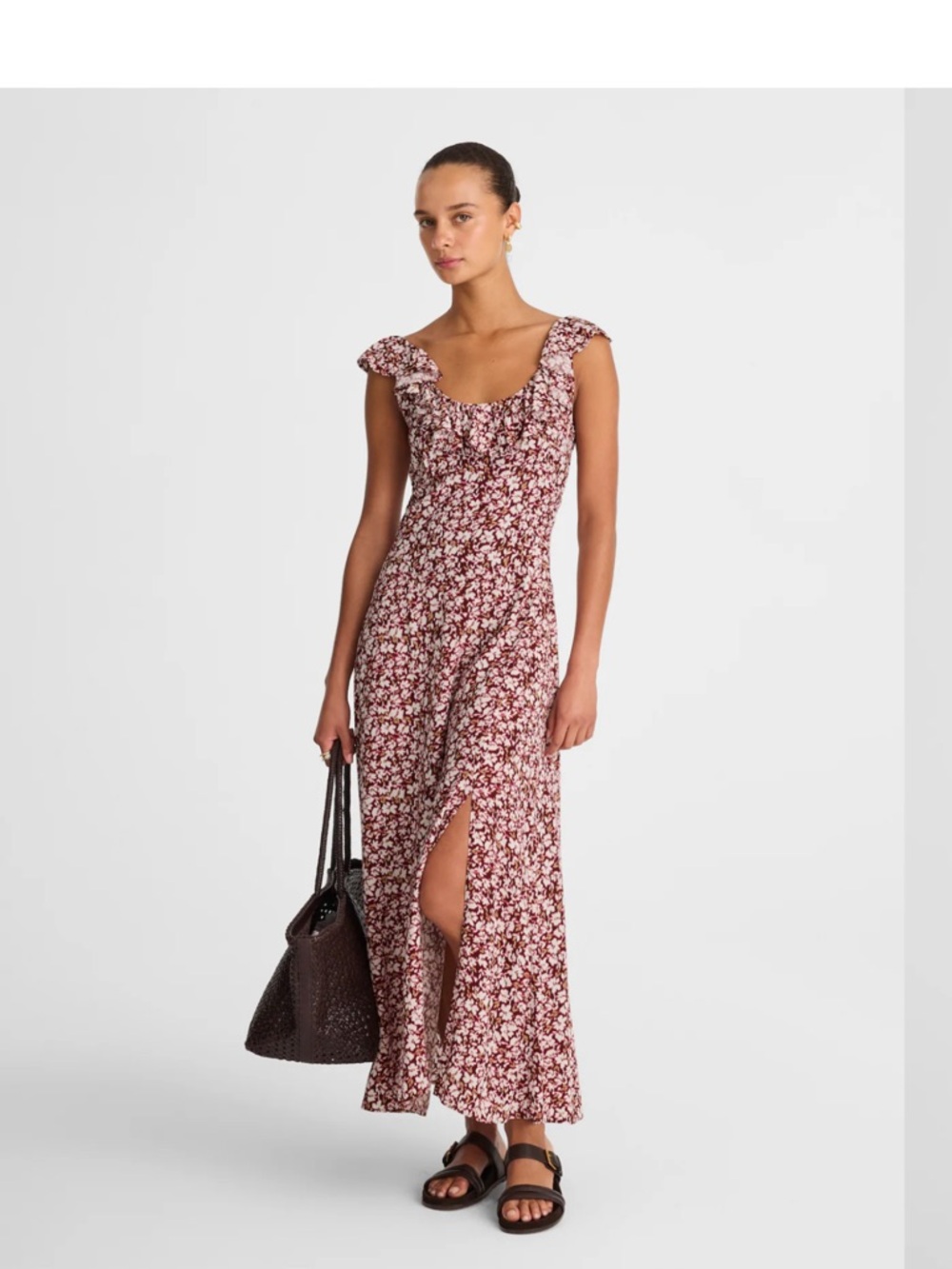 Madewell Ruffled Scoopneck Maxi Dress in Floral